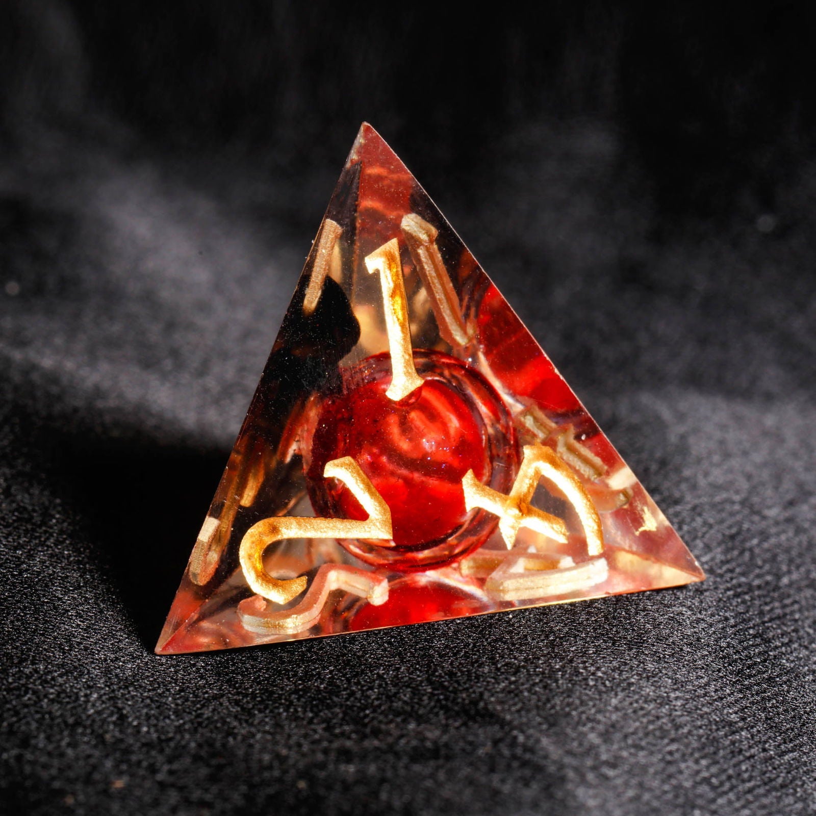 Blood Red Liquid Core Resin DnD D&D Dice Set - CrystalMaggie