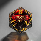 Blood Red Liquid Core Resin F Word DnD D&D Dice Set - CrystalMaggie