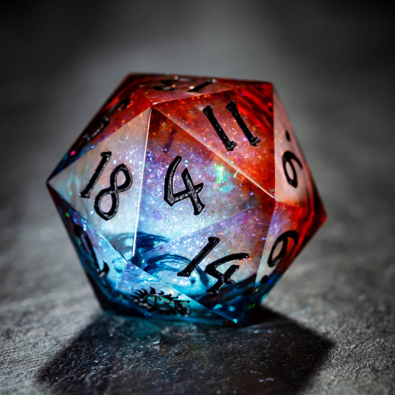 Blue Galaxy Liquid Core Resin Supernatural Anti-possession DnD D&D Dice Set - CrystalMaggie