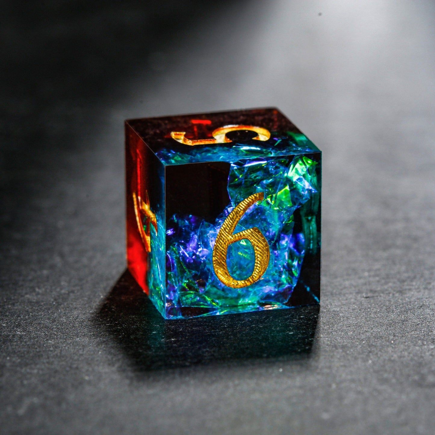 Blue Galaxy Resin Crit Sh*t DnD D&D Dice Set - CrystalMaggie