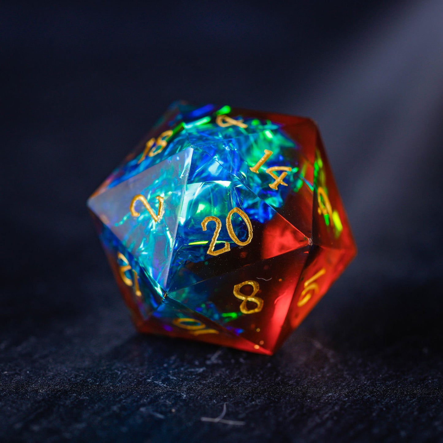 Blue Galaxy Resin DnD D&D Dice Set - CrystalMaggie