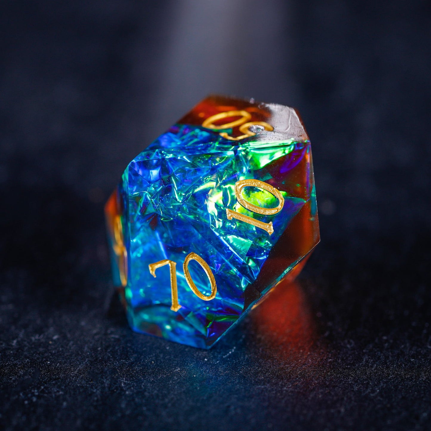 Blue Galaxy Resin DnD D&D Dice Set - CrystalMaggie