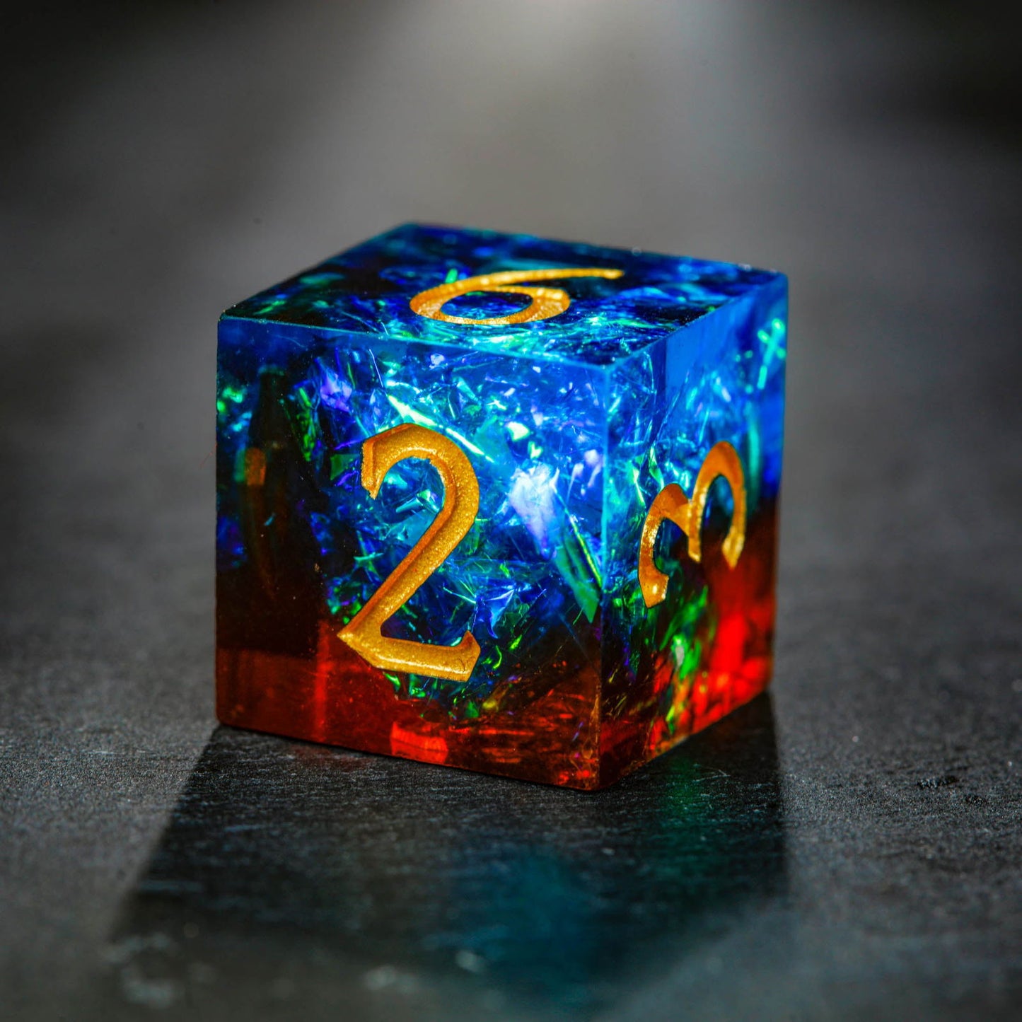 Blue Galaxy Resin F Word DnD D&D Dice Set - CrystalMaggie