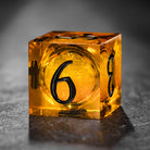 Yellow Sand Liquid Core Resin Bee DnD D&D Dice D20 Necklace