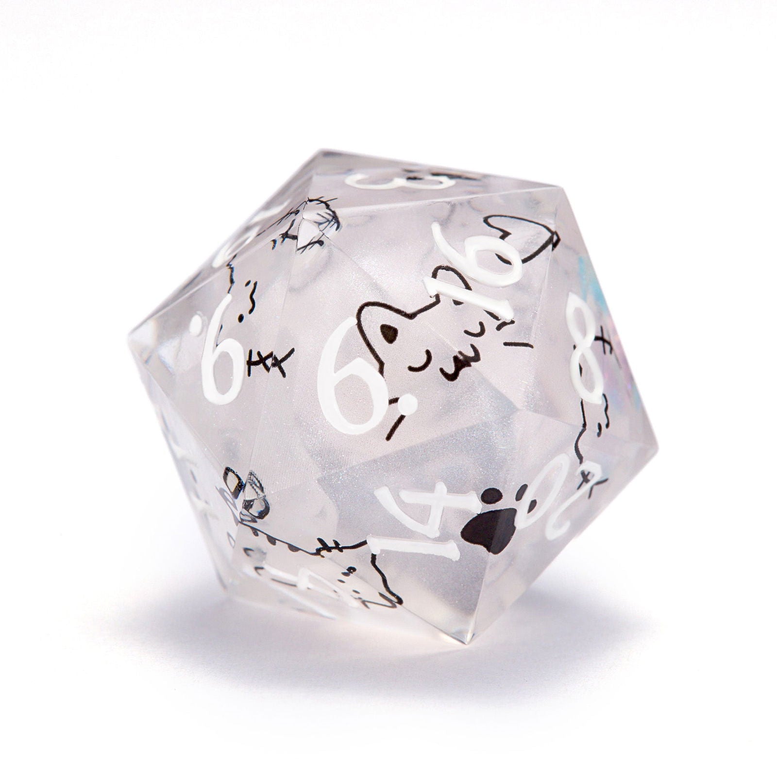 Cute Cat Resin DnD D&D Dice Set - CrystalMaggie