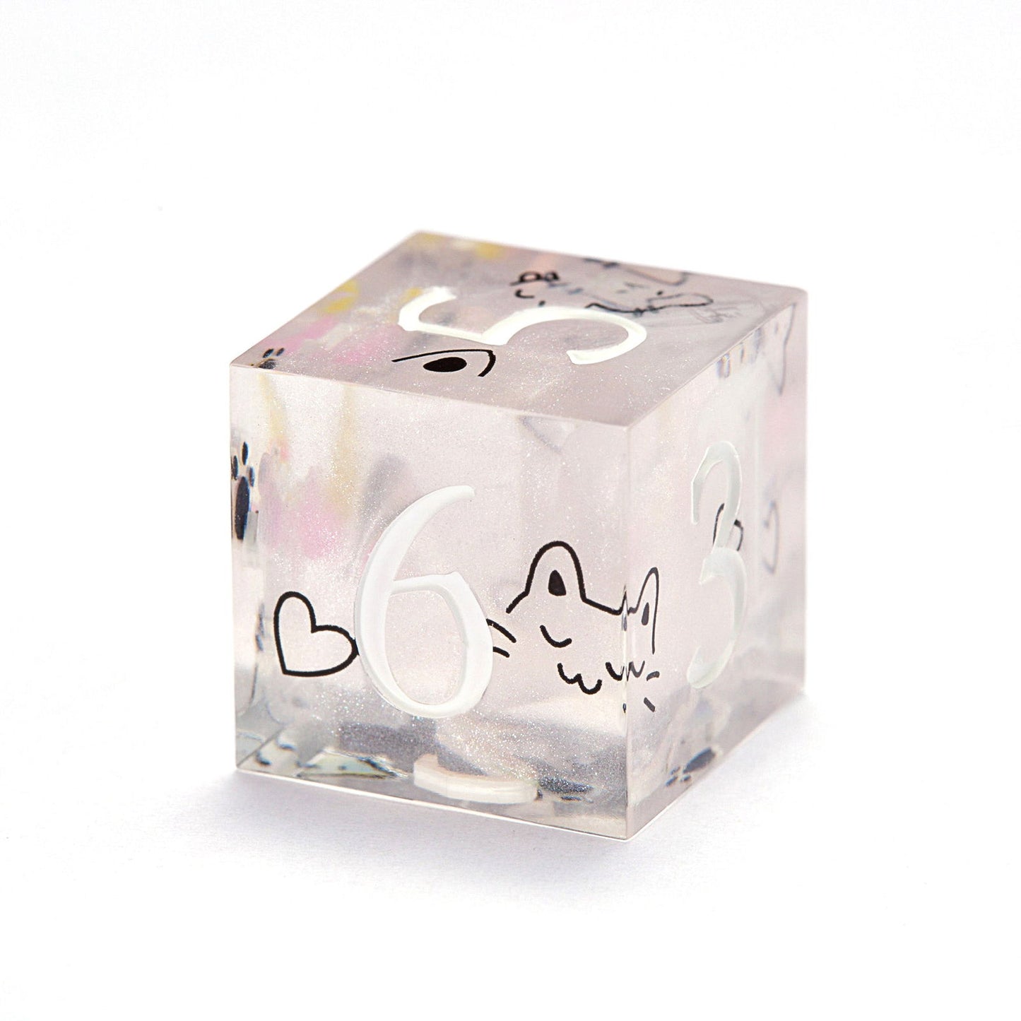 Cute Cat Resin DnD D&D Dice Set - CrystalMaggie