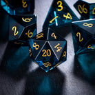 Dark Blue Glass DnD D&D Dice Set - CrystalMaggie
