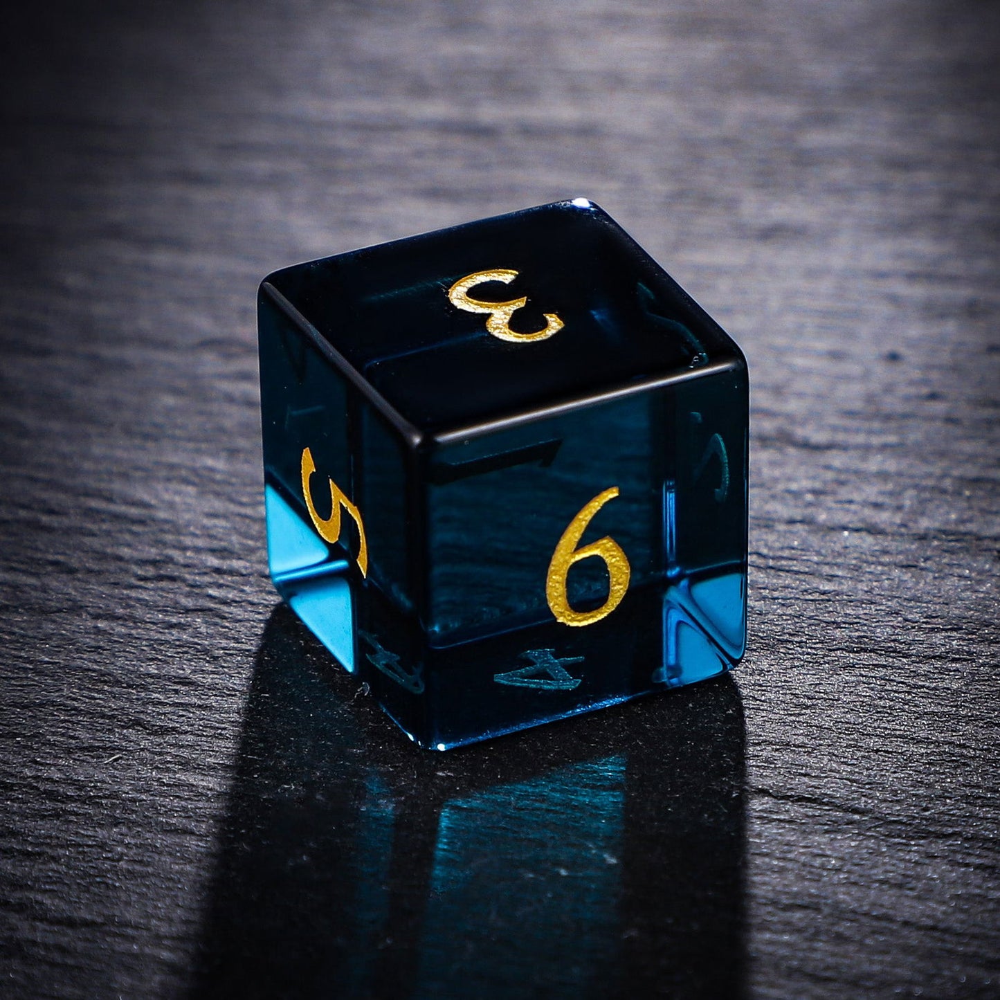 Dark Blue Glass DnD D&D Dice Set - CrystalMaggie