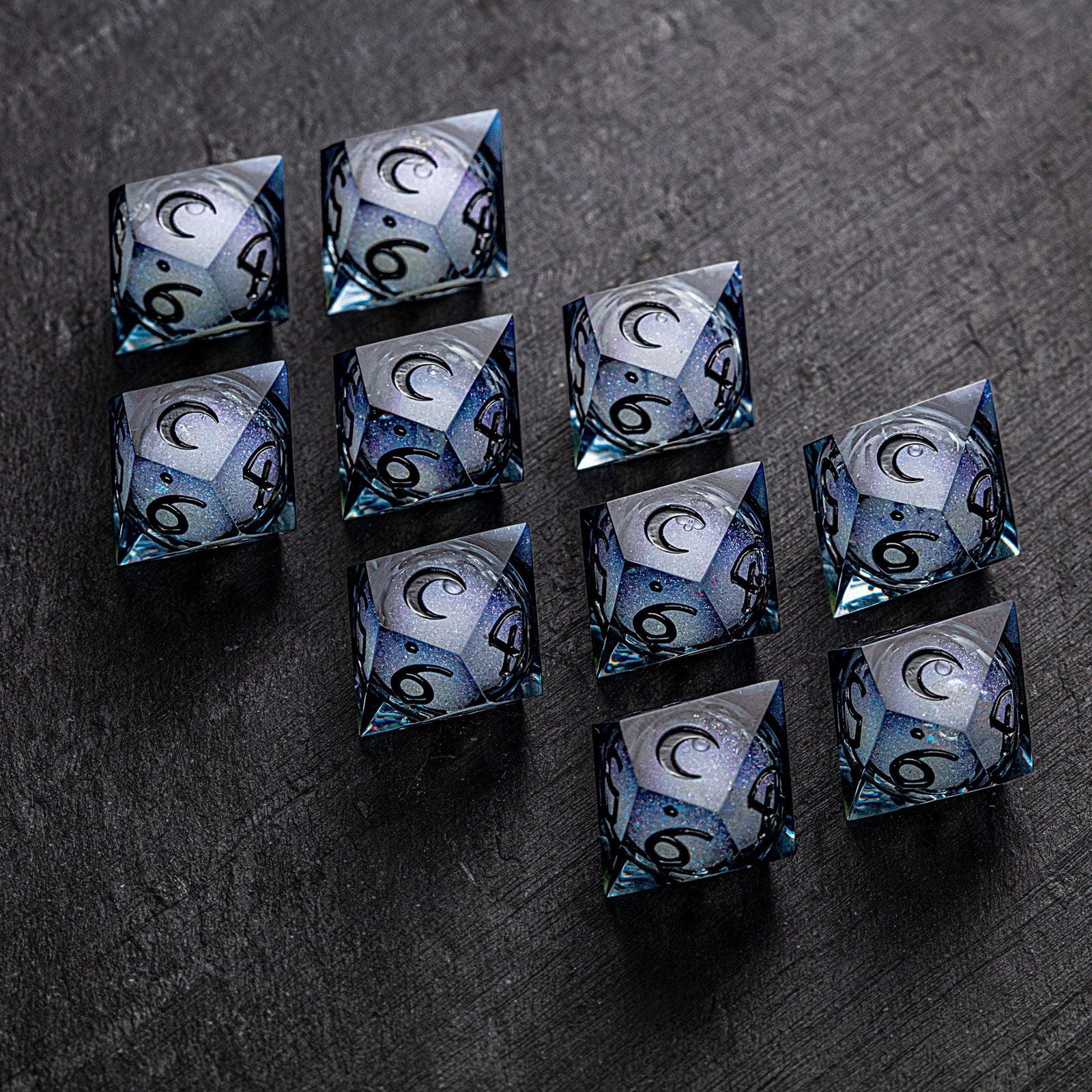 Dark Blue Liquid Core Vampire Resin Dice D10