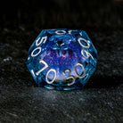 Dark Blue Liquid Core Resin Galaxy Dice F Word DnD D&D Dice Set - CrystalMaggie