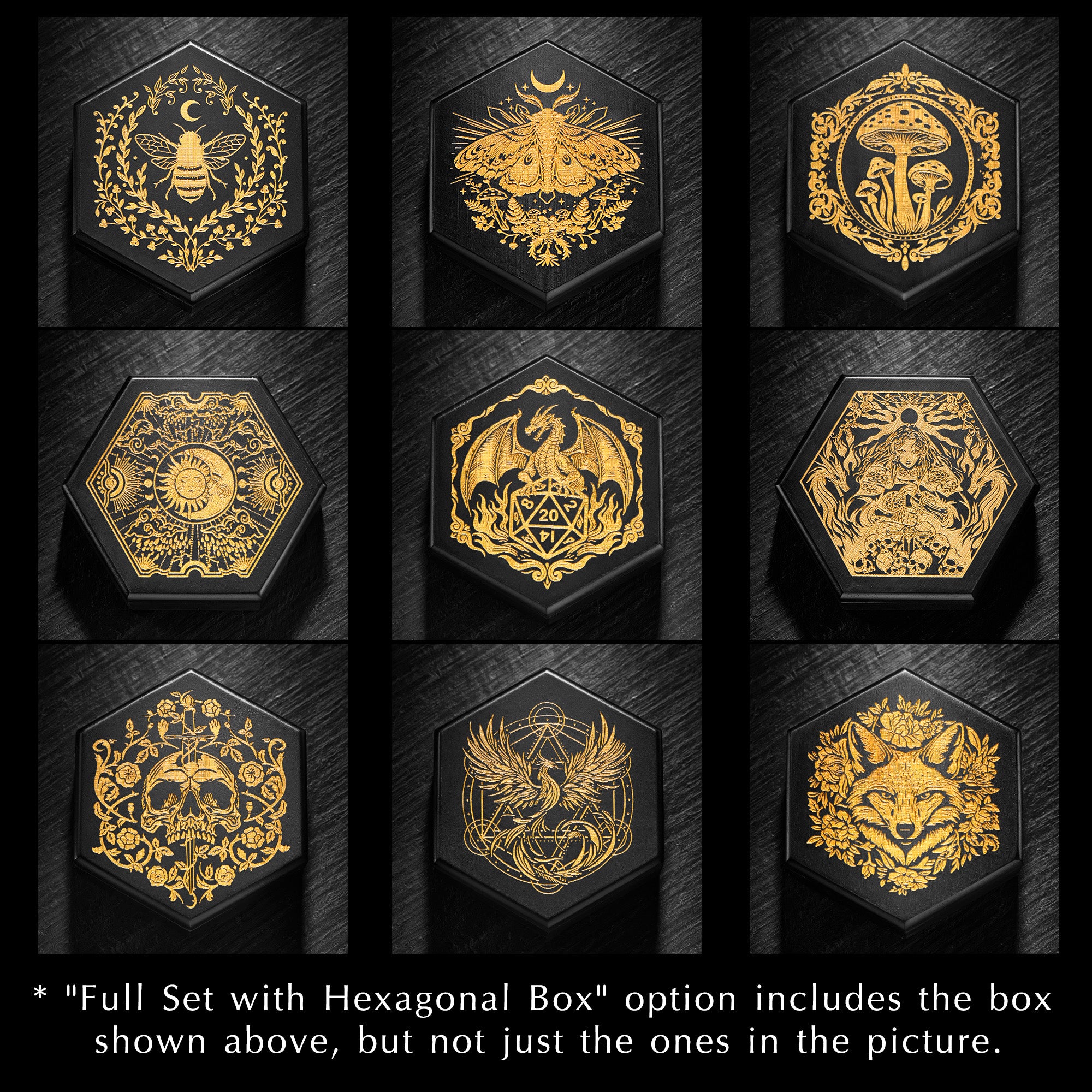 Black Liquid Core Resin Transparent Orange kitsune Dice