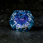 Dark Blue Liquid Core Resin Galaxy DnD D&D Dice Set - CrystalMaggie