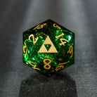 Dark Green Glitter Resin All Zelda DnD D&D Dice Set - CrystalMaggie