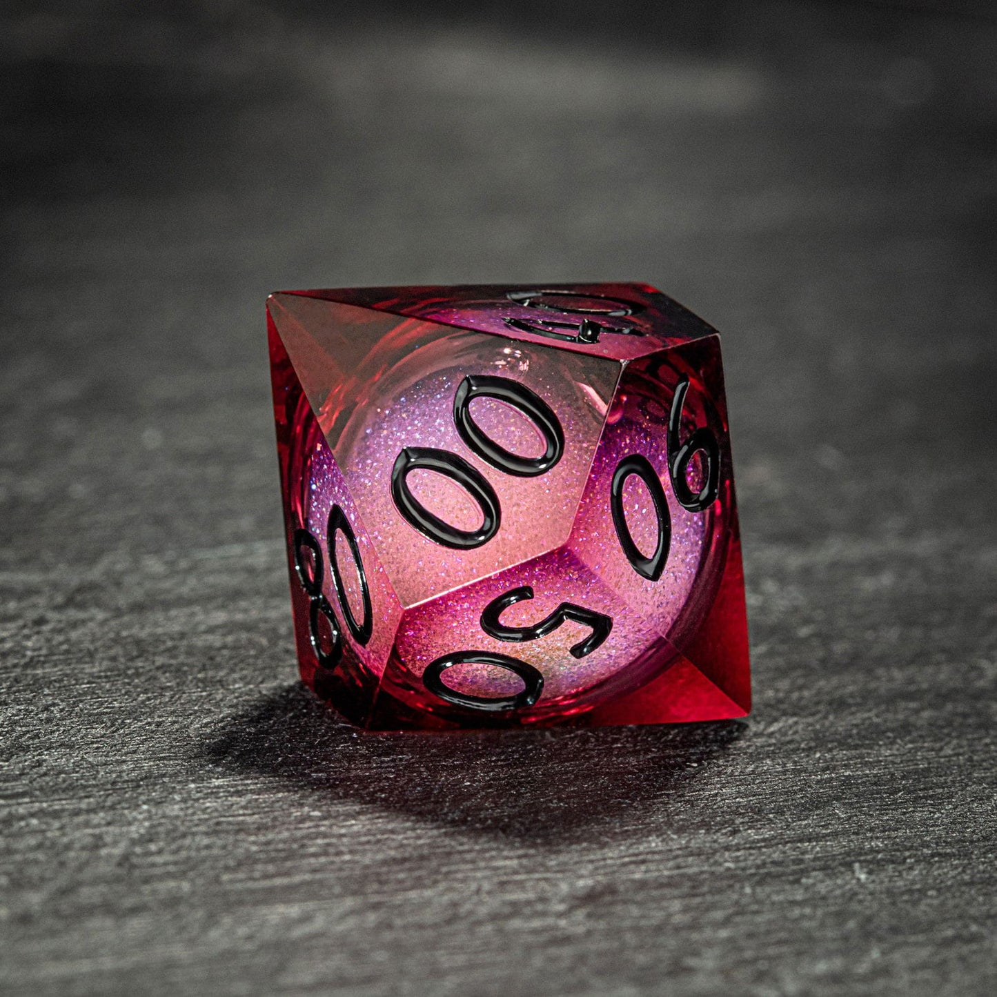 Dark Red Liquid Core Resin Dice Bard D&D DnD Dice Set - CrystalMaggie