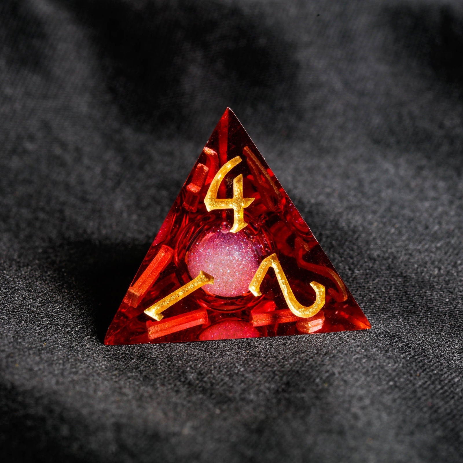 Dark Red Liquid Core Resin DnD D&D Dice Set - CrystalMaggie