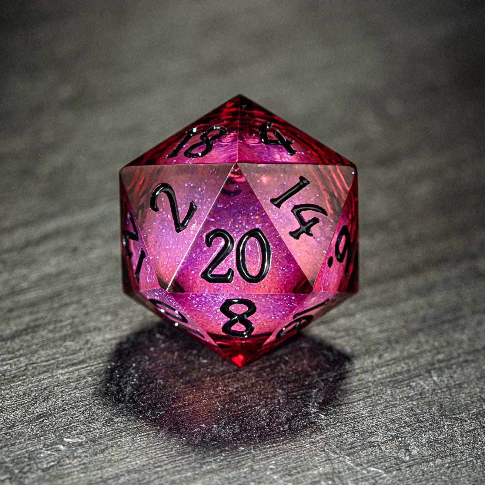 Dark Red Liquid Core Resin DnD D&D Dice Set - CrystalMaggie