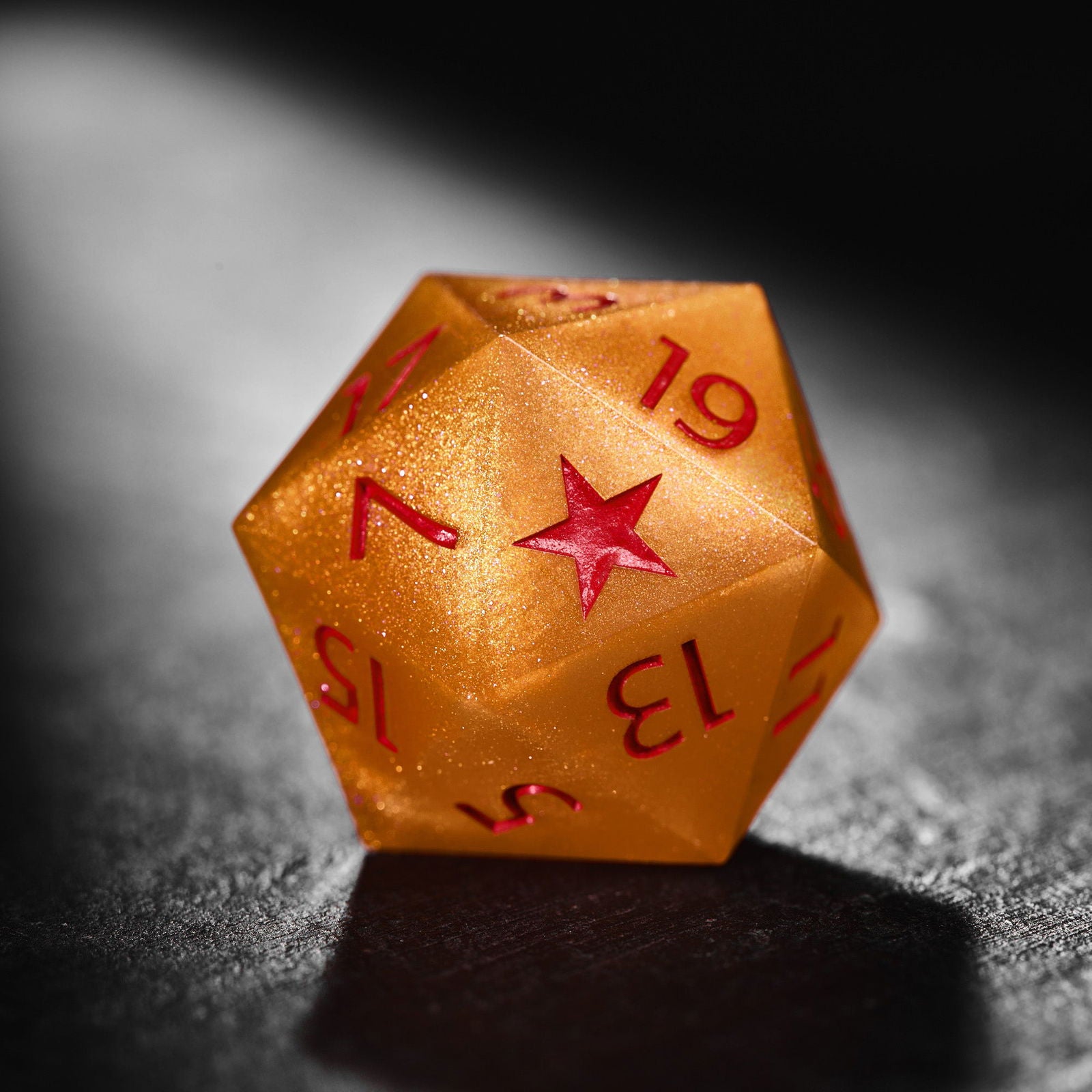 Design inspired by Dragon Ball - Orange Resin DnD D&D Dice Set - CrystalMaggie