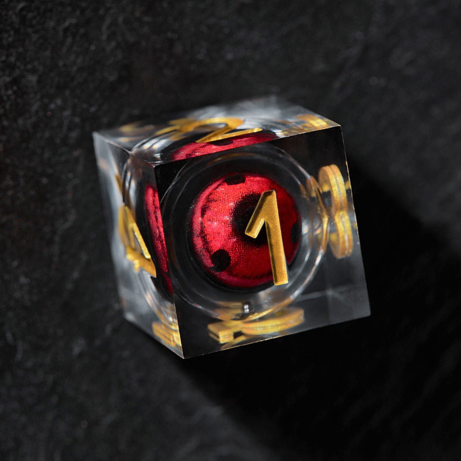 Design inspired by Naruto Liquid Core Resin DnD D&D Dice Set - CrystalMaggie