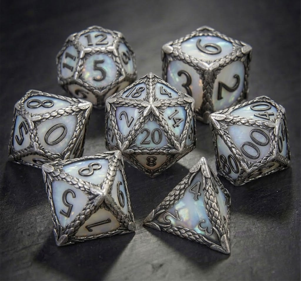 [Lab] Argent Dragon Soul Dice - CrystalMaggie