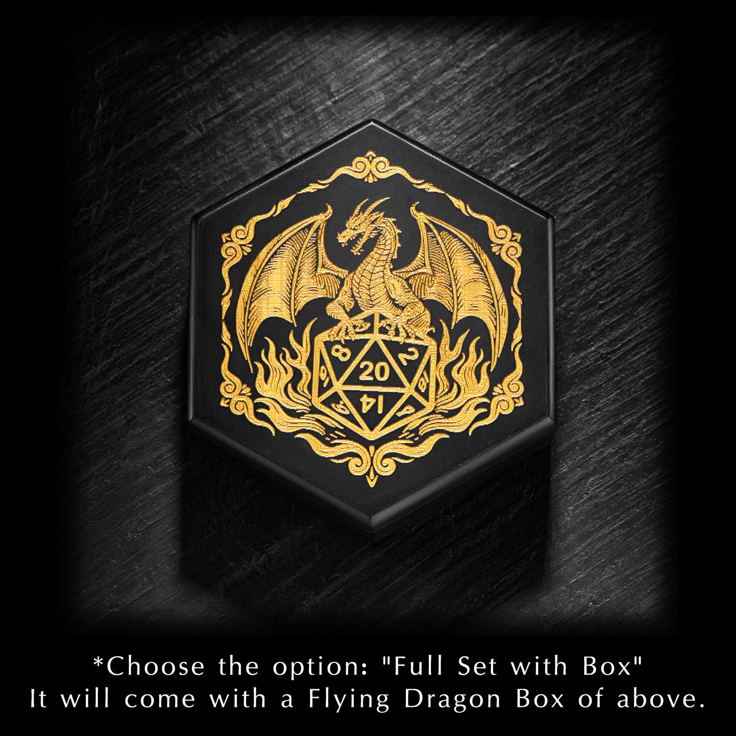 Floating Red Pupil Dragon's Eye Liquid Core Resin Flying Dragon DnD D&D Dice Set