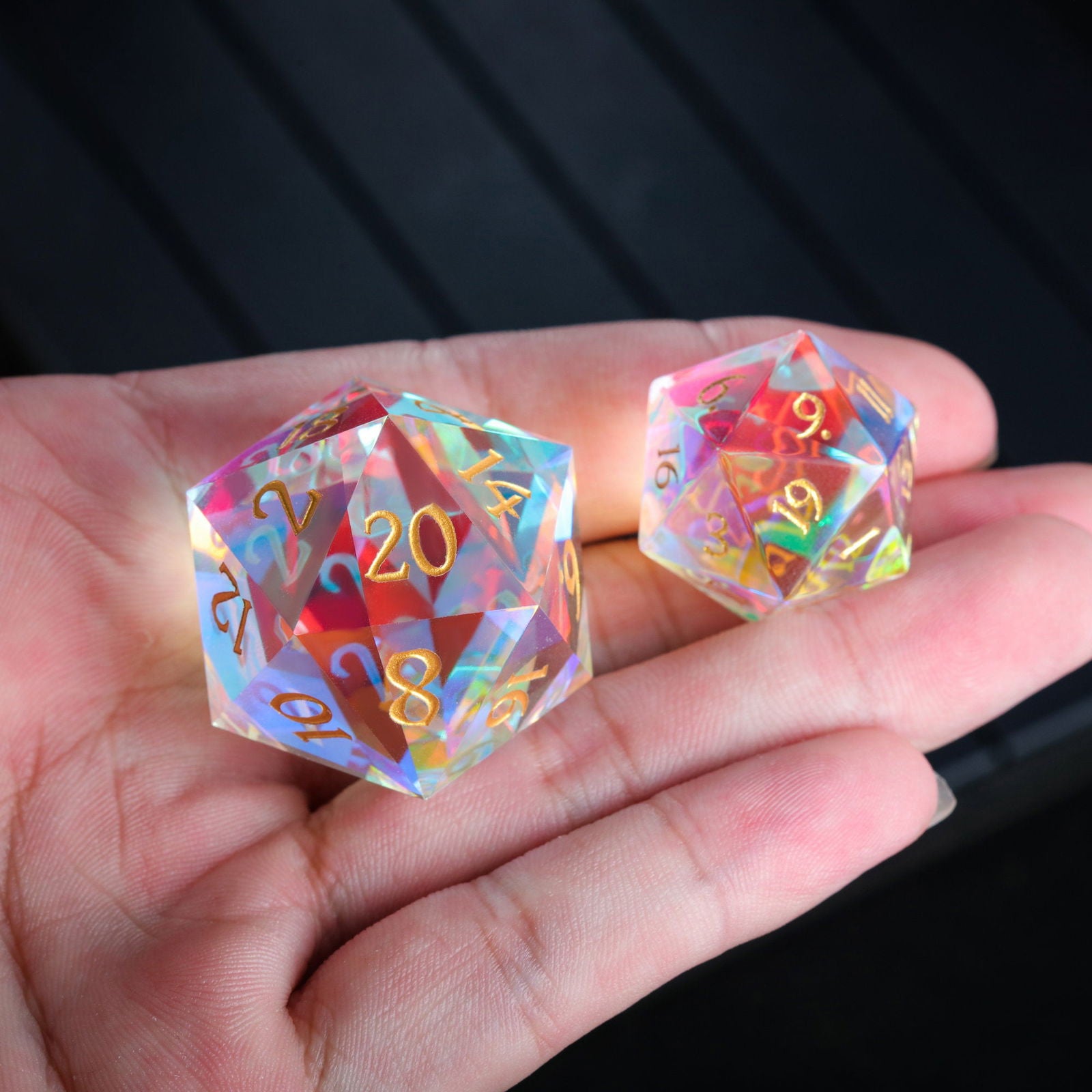 Fantastic Glass DnD D&D Dice Chonk D20 - CrystalMaggie