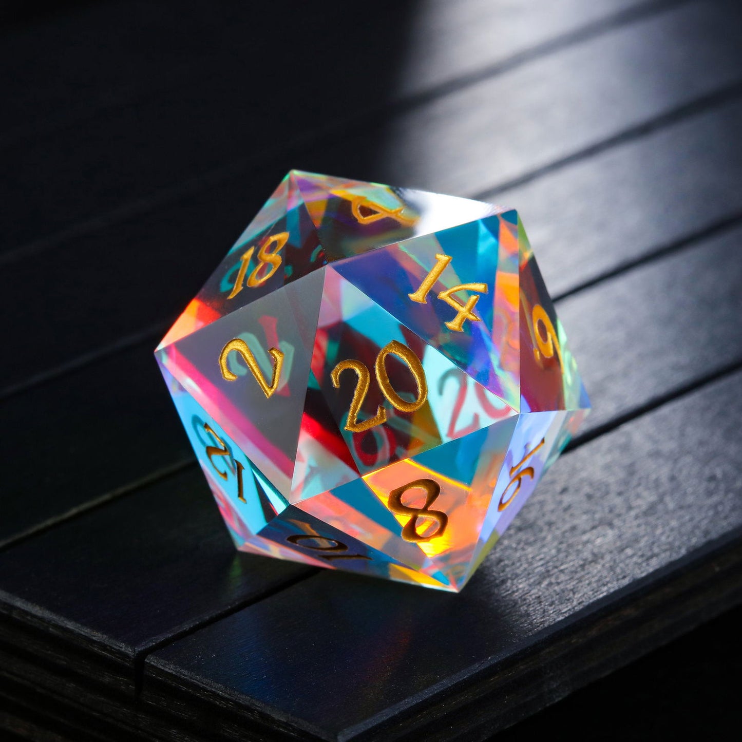 Fantastic Glass DnD D&D Dice Chonk D20 - CrystalMaggie