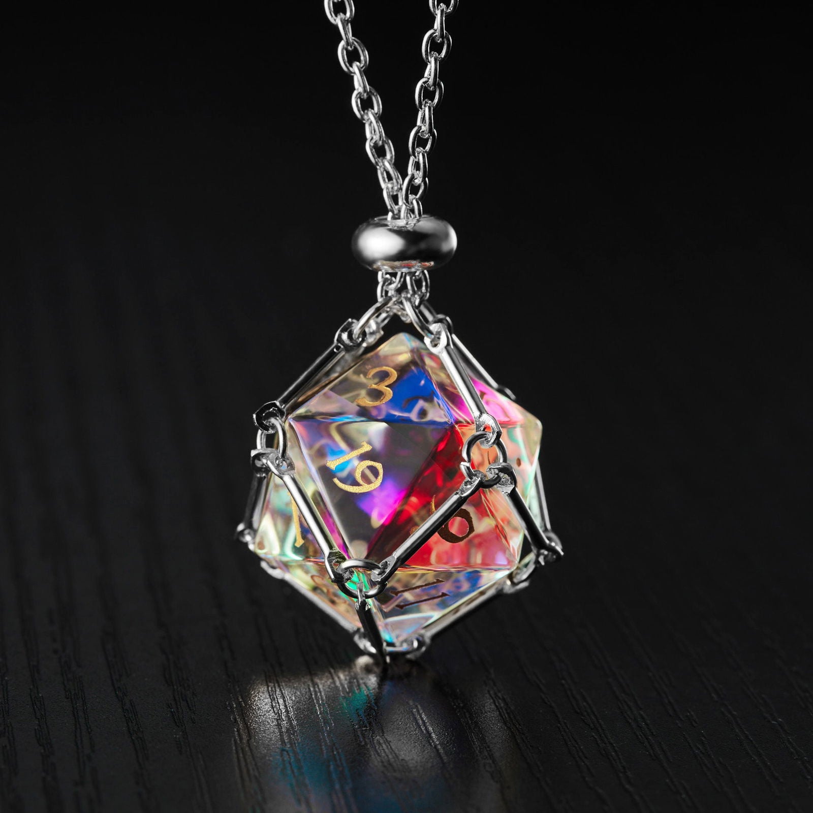 Fantastic Glass DnD D&D Dice D20 Necklace - CrystalMaggie