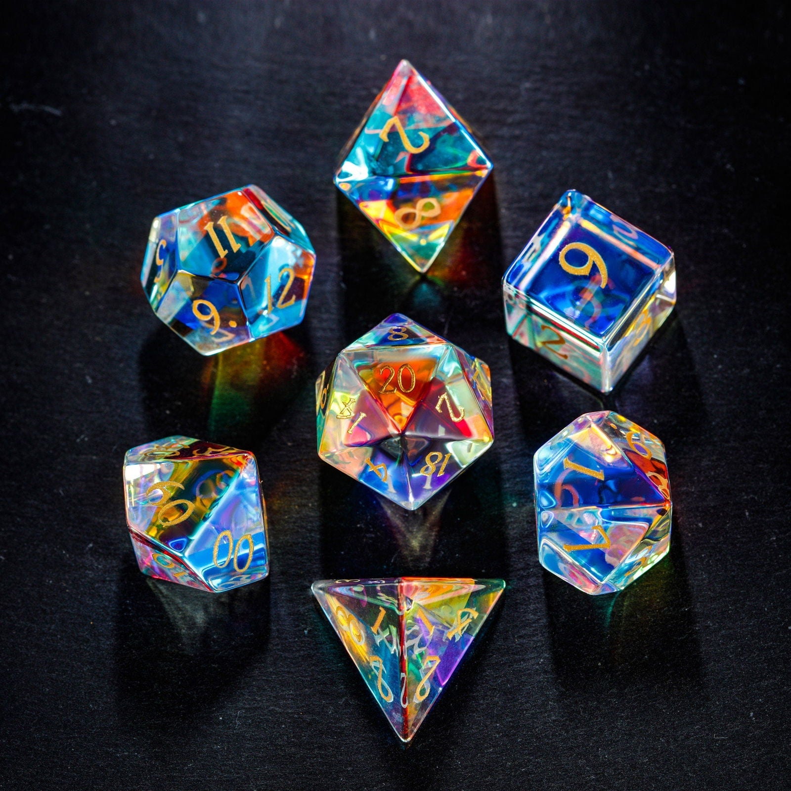 Fantastic Glass DnD D&D Dice D20 Necklace - CrystalMaggie