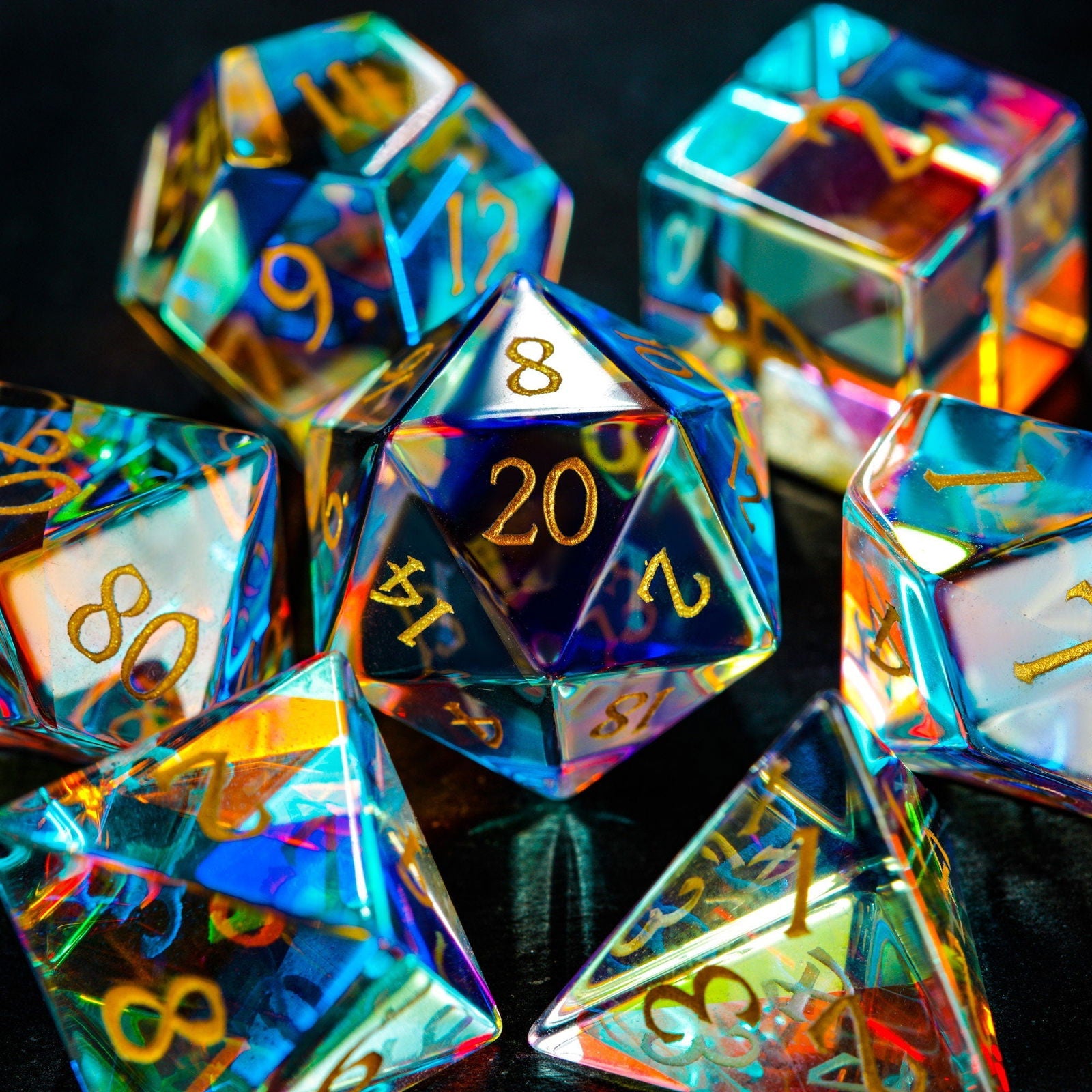 Fantastic Glass DnD D&D Dice D20 Necklace - CrystalMaggie