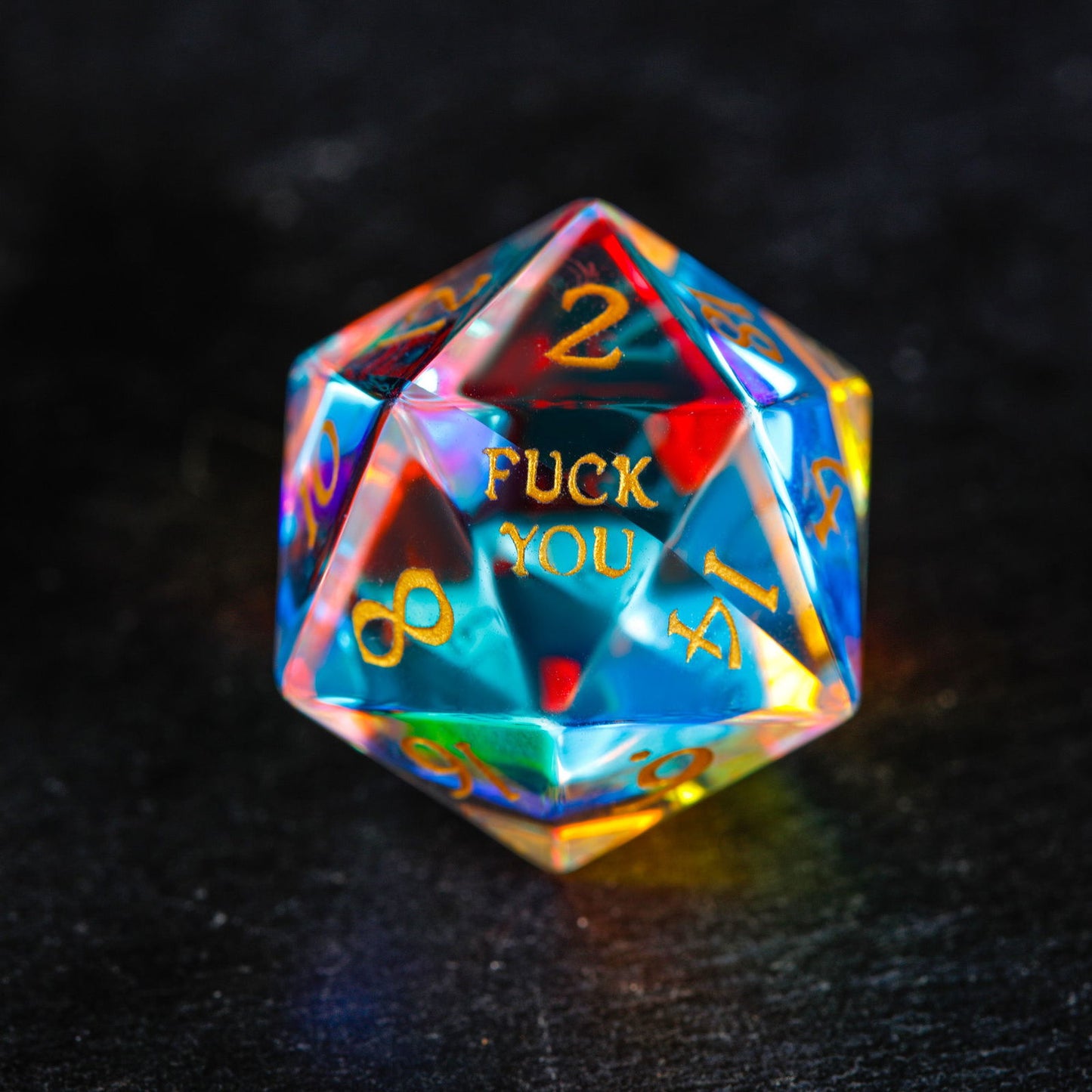 Fantastic Glass F Word DnD D&D Dice Set - CrystalMaggie