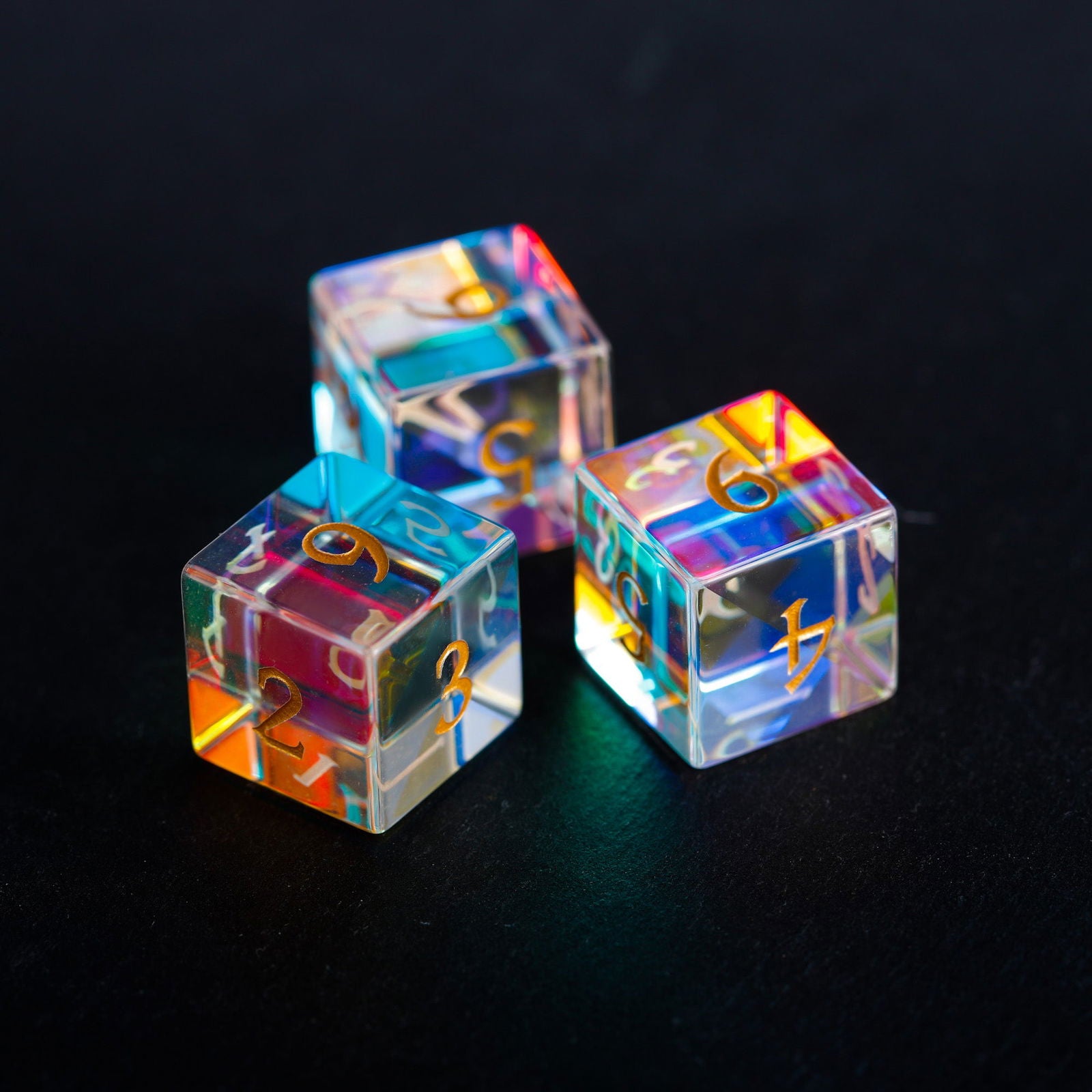 Fantastic Glass F Word DnD D&D Dice Set - CrystalMaggie