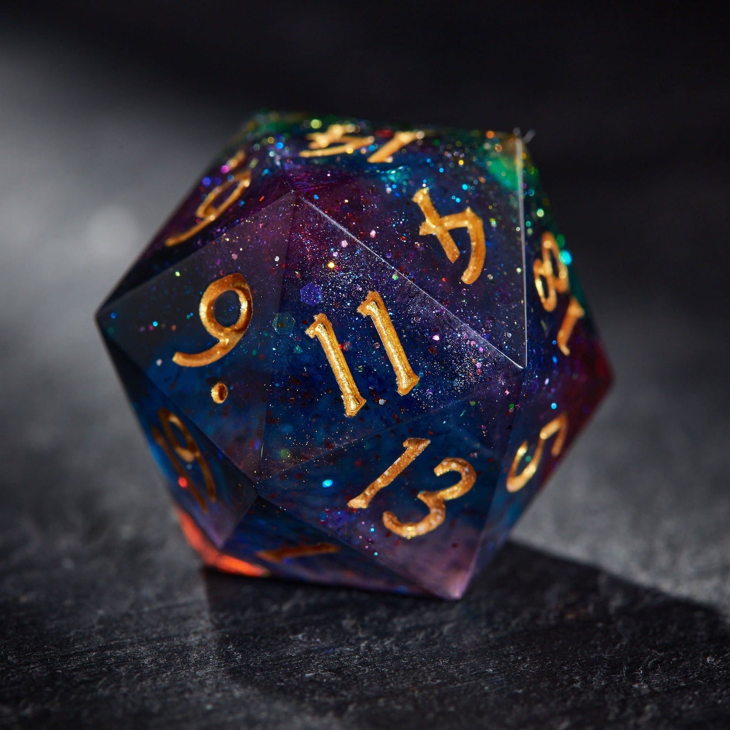 Galactic Fantasy of Colors - Starry Sky Resin DnD D&D Dice Set - CrystalMaggie