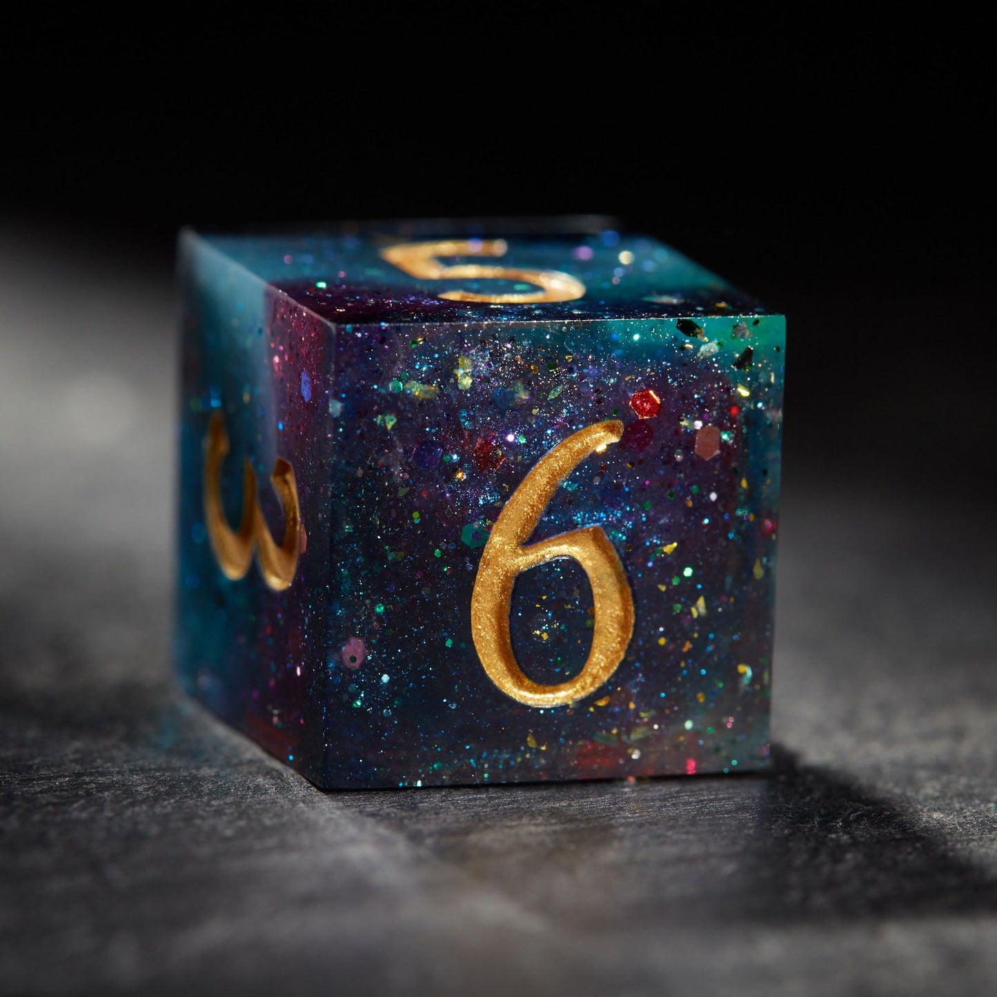 Galactic Fantasy of Colors - Starry Sky Resin DnD D&D Dice Set - CrystalMaggie