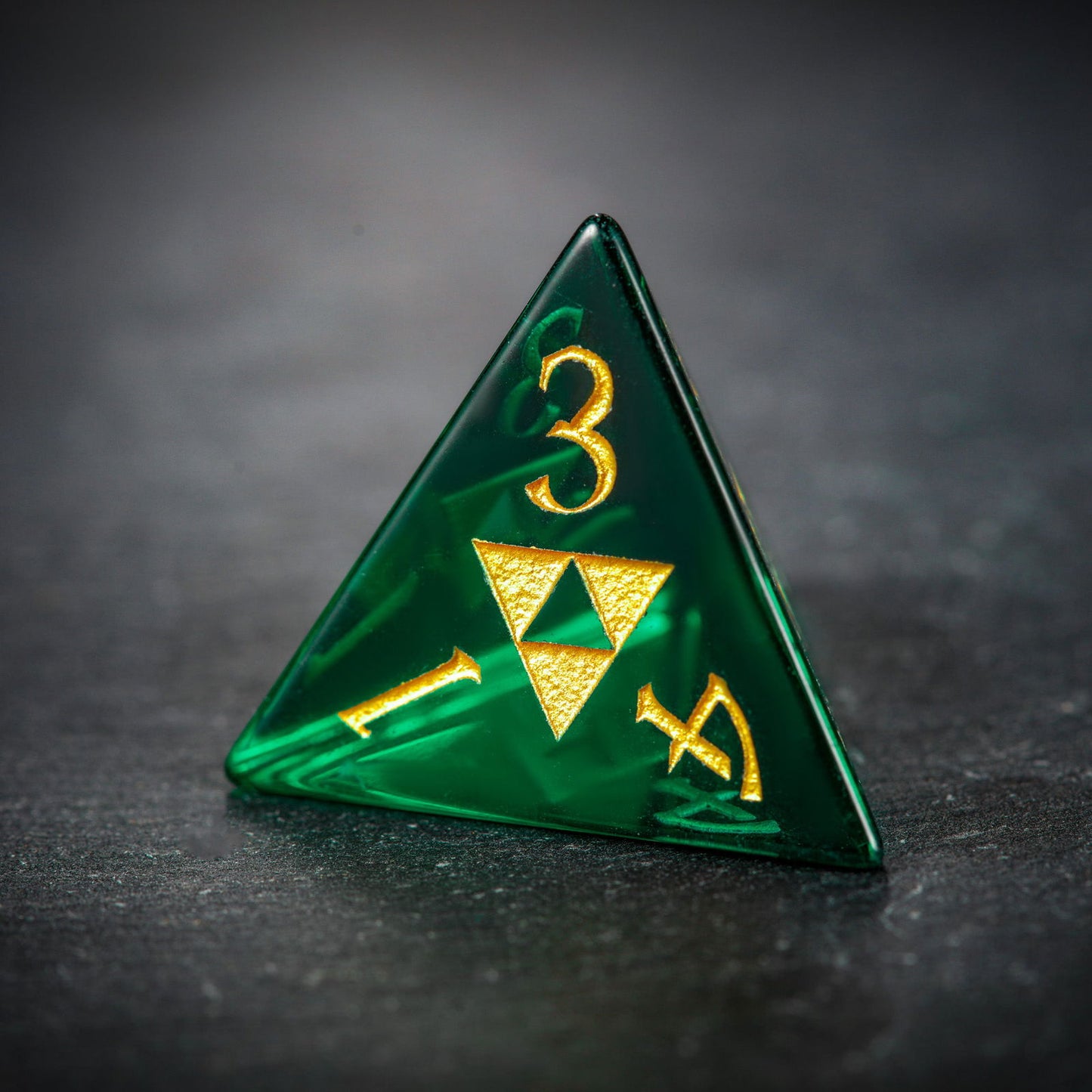 Green Glass All Zelda DnD D&D Dice Set - CrystalMaggie