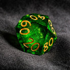 Green Liquid Core Resin DnD D&D Dice Set - CrystalMaggie