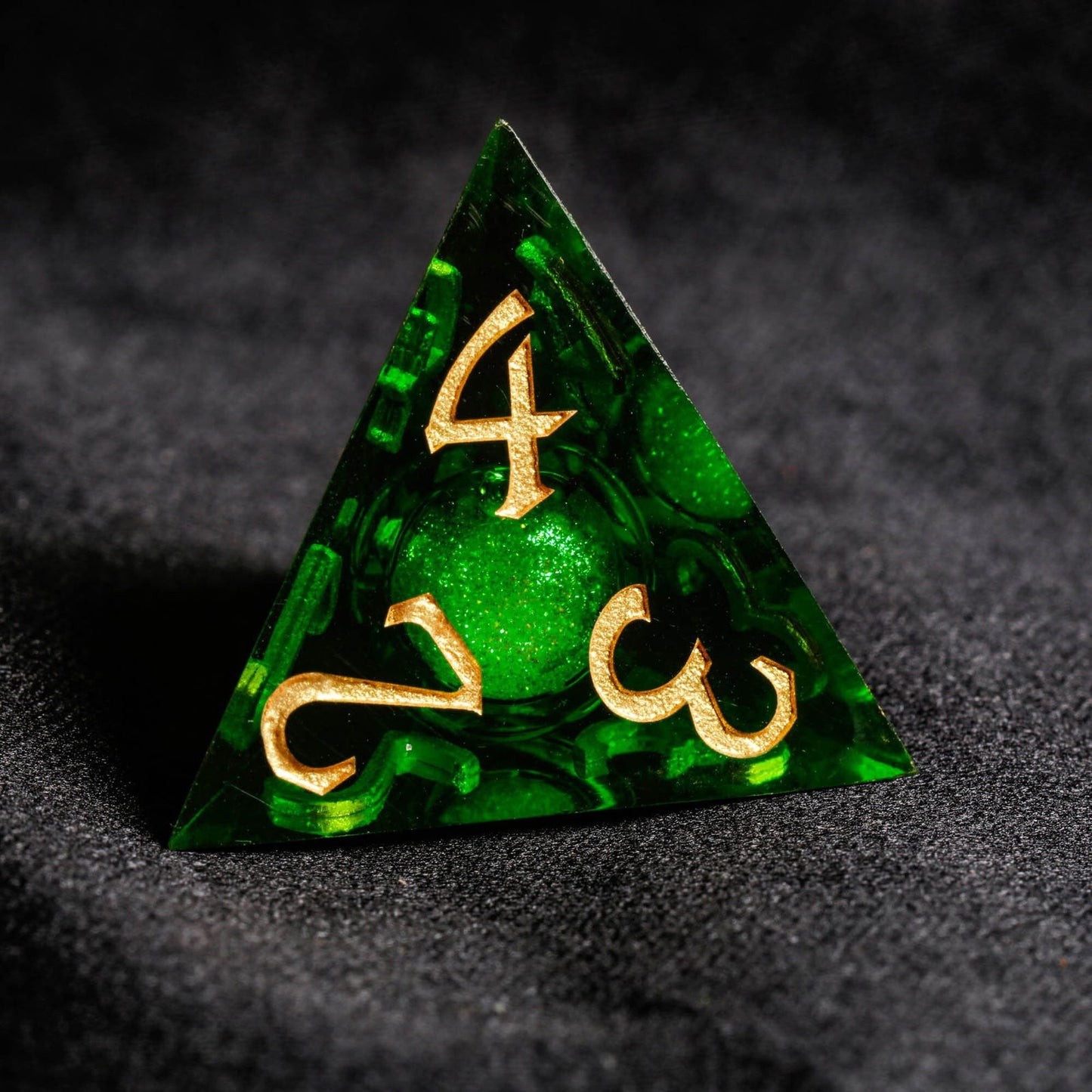 Green Liquid Core Resin DnD D&D Dice Set - CrystalMaggie