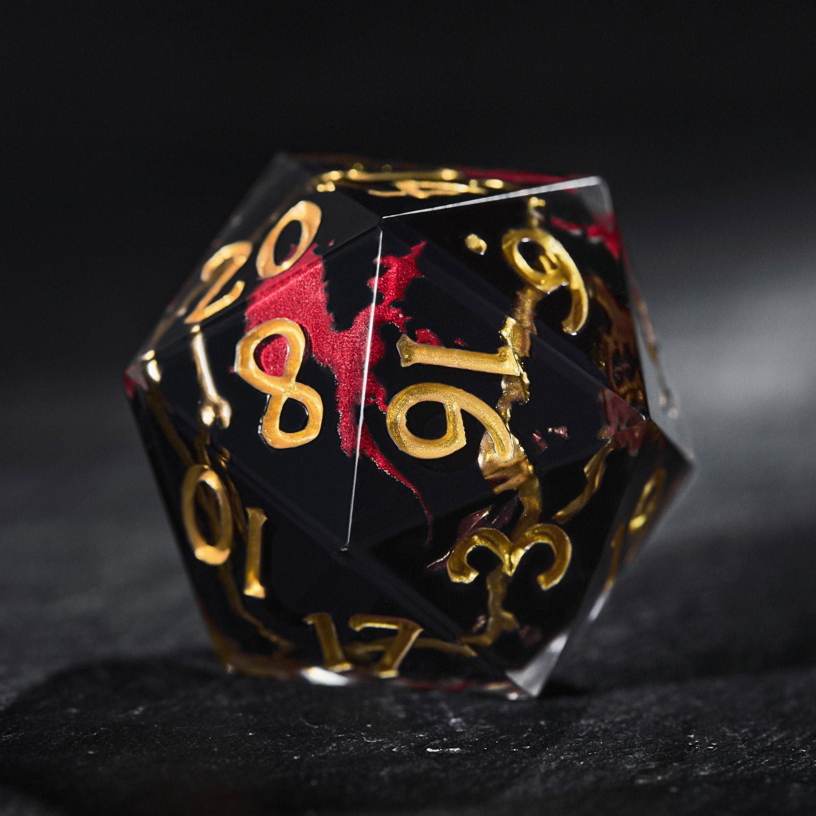 Guardian of the Dragon Flame Resin DnD D&D Dice Set - CrystalMaggie