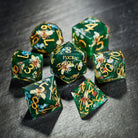 Honey Bee and Flowers Resin DnD D&D F Word Dice Set - CrystalMaggie