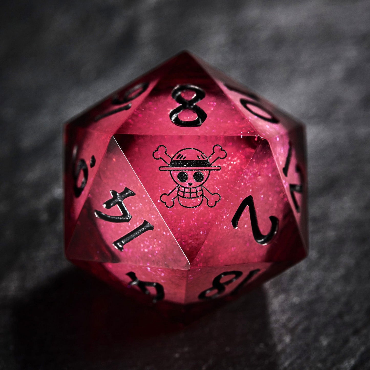 Inspired by One Piece-Dark Red Liquid Core Resin DnD D&D Dice Set - CrystalMaggie