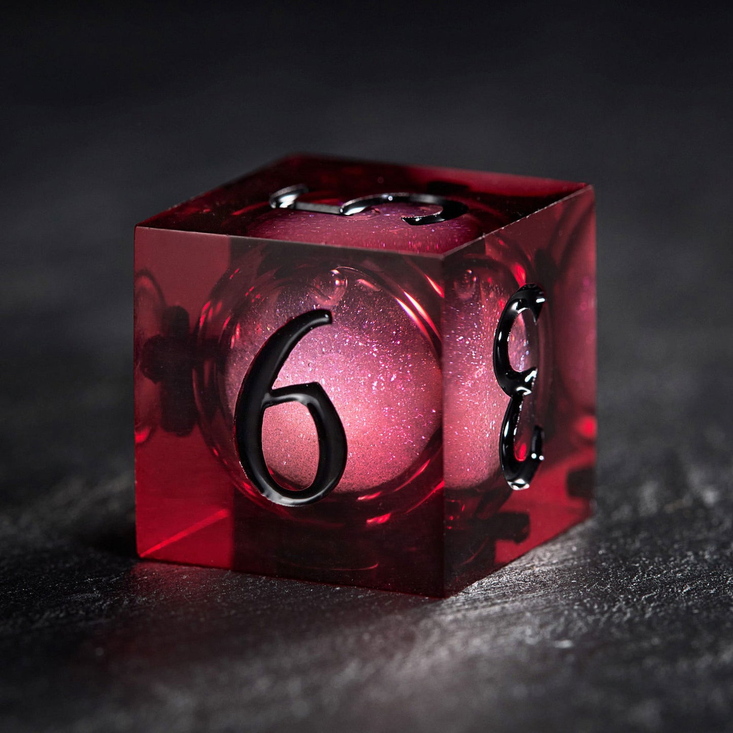 Inspired by One Piece-Dark Red Liquid Core Resin DnD D&D Dice Set - CrystalMaggie