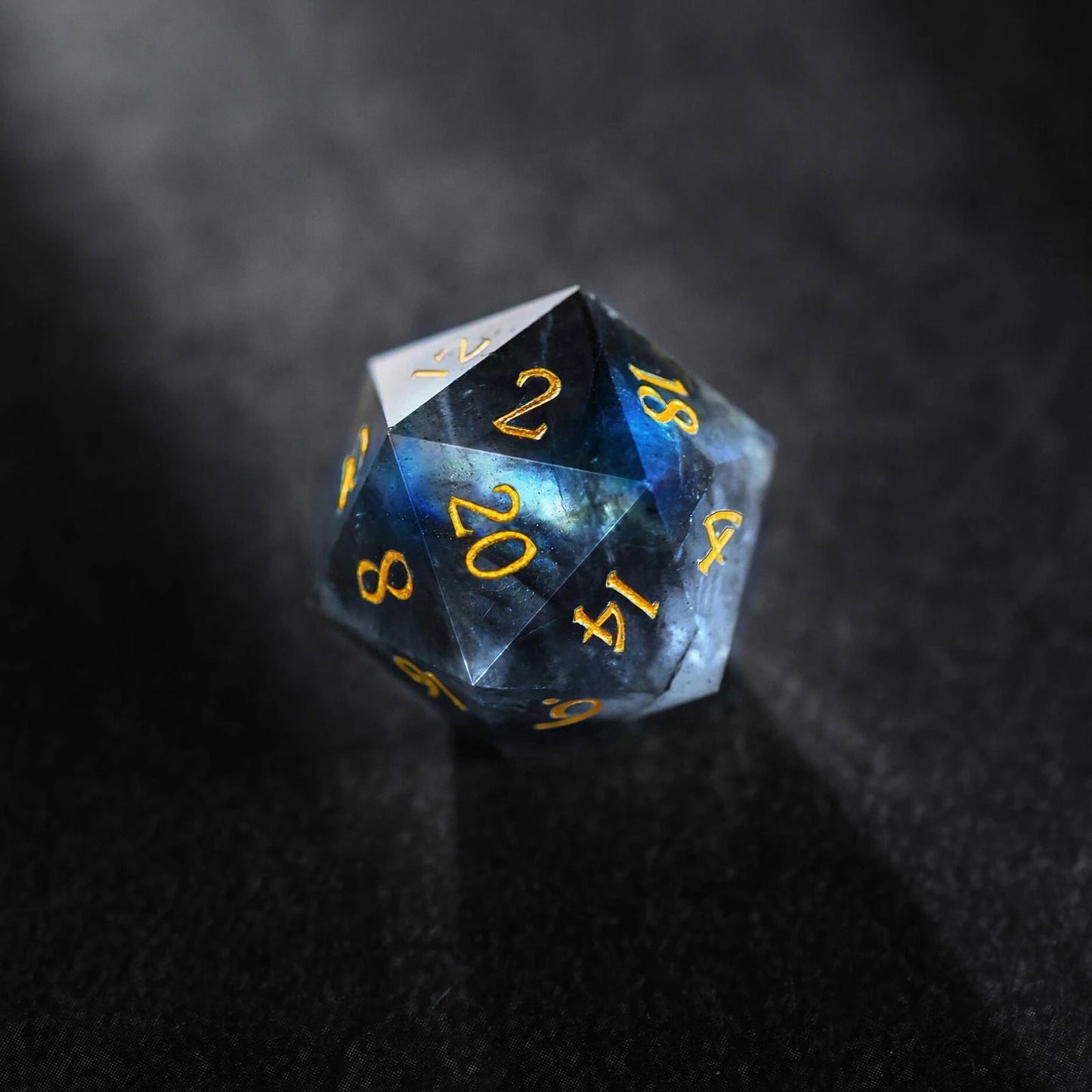 Labradorite Gemstone DnD D&D Dice Set - CrystalMaggie