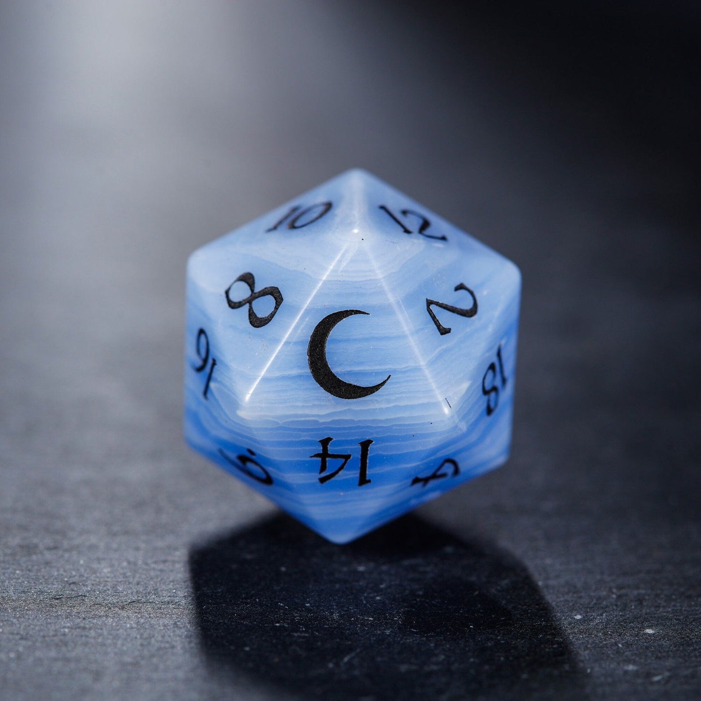 Lace Agate Gemstone Moon DnD D&D Dice Set - CrystalMaggie