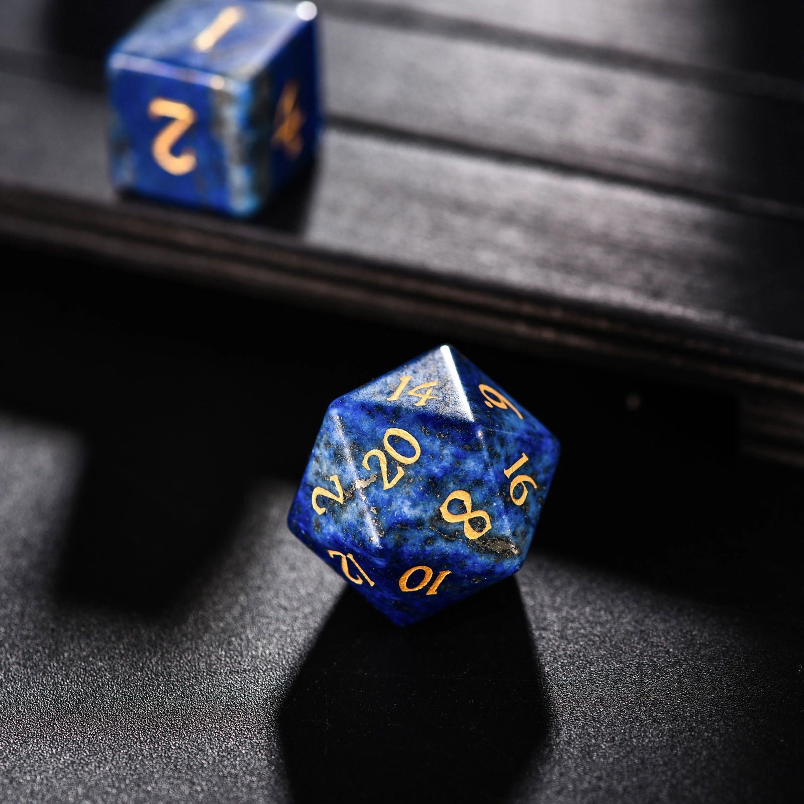 Lapis Lazuli Gemstone DnD D&D Dice Set - CrystalMaggie