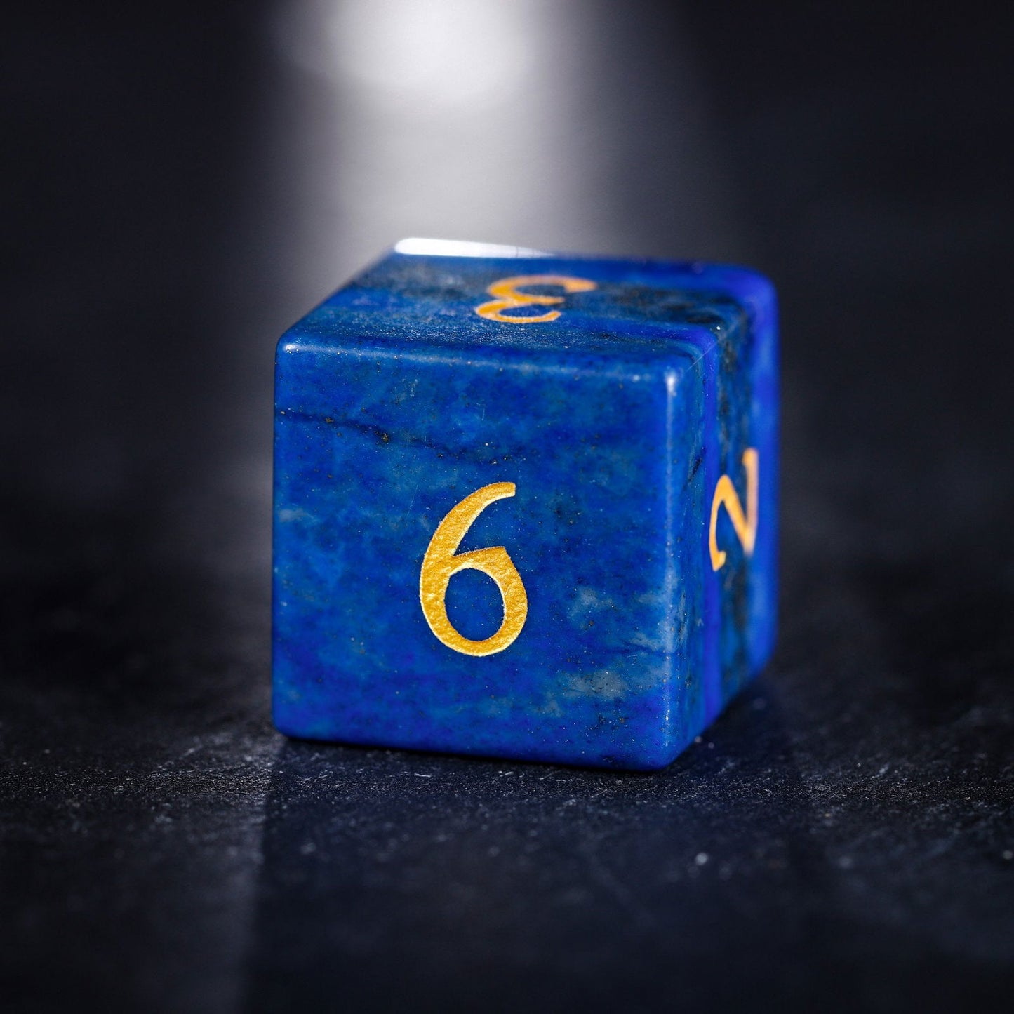 Lapis Lazuli Gemstone Moon DnD D&D Dice Set - CrystalMaggie