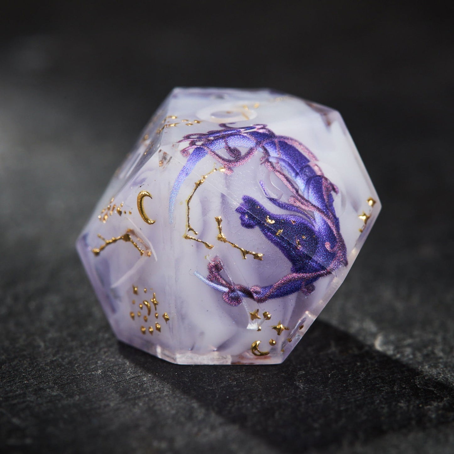 Moon Cat Resin DnD D&D Dice Set - CrystalMaggie