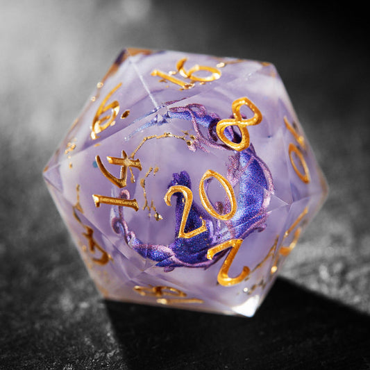 Moon Cat Resin DnD D&D Dice Set - CrystalMaggie