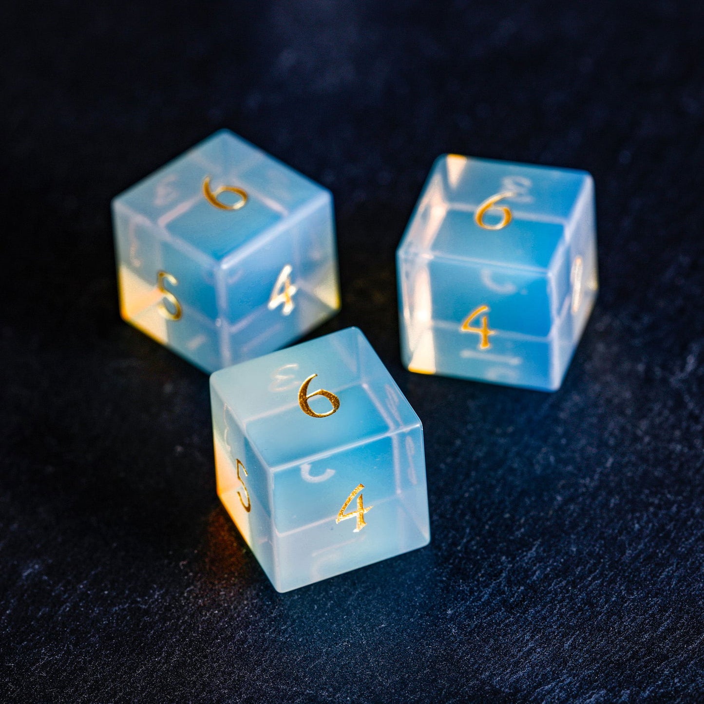 Opalite Gemstone DnD D&D Dice D6 - CrystalMaggie