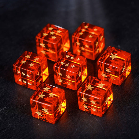 Orange Glass DnD D&D Dice D6 Inspired By Dragon Ball - CrystalMaggie