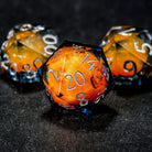 Orange Sand Liquid Core Resin DnD D&D Dice Set - CrystalMaggie
