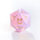 Pink Opalite Gemstone Bunny F*ck DnD D&D Dice Set - CrystalMaggie